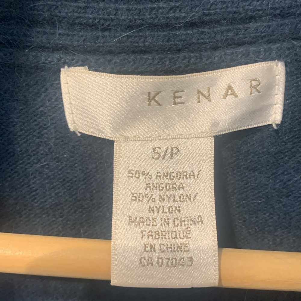 Kenar Angora Cardigan in Teal Blue - Picture 4 of 5